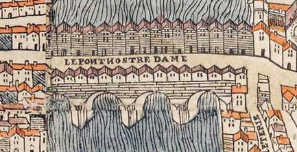 Le pont vers 1550 (plan de Truschet et Hoyau)